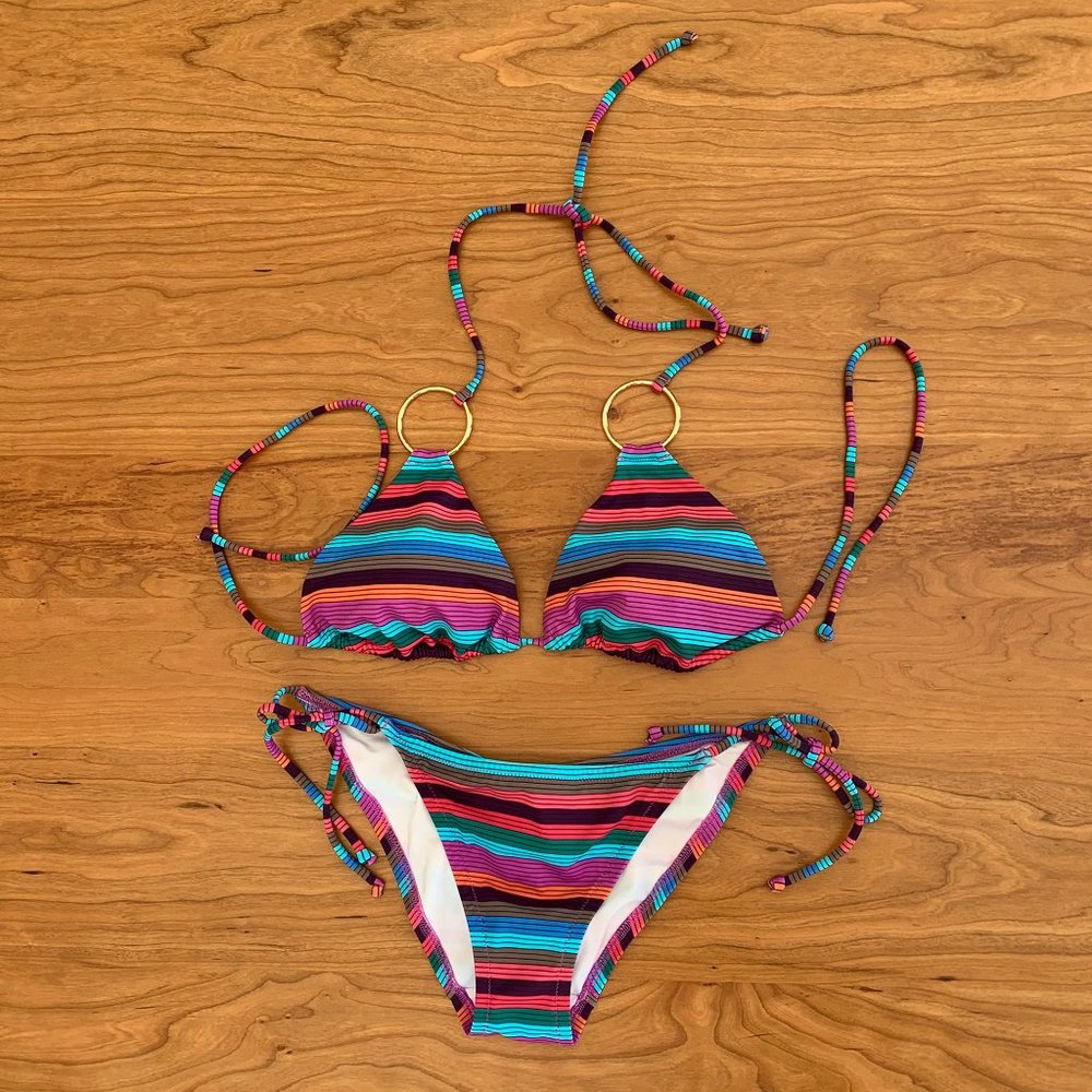 NEVER WORN Victoria's Secret Striped String Bikini